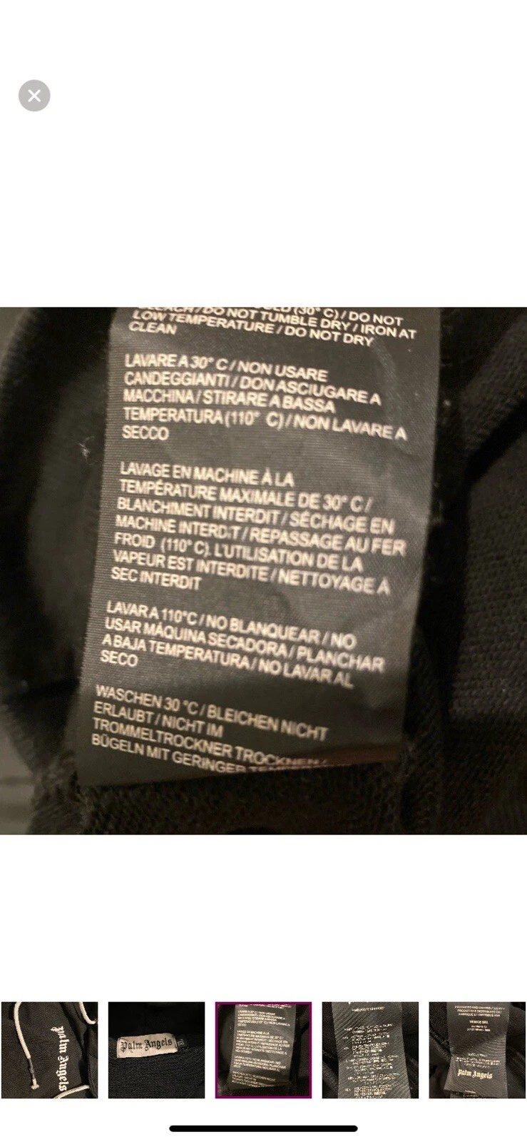 Felpa con cappuccio uomo Palm Angels logo classico taglia large nera tasca canguro