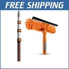 2-in-1 Window Cleaner & Extension Pole - Effortless Cleaning Up to 20ft High