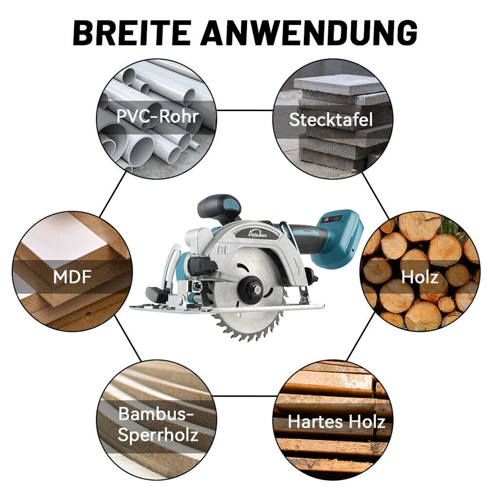 For 18V Makita Cordless Hand Circular Saw Cordless Circular Saw Saw Brushless 140mm DHL - Image 2 of 4