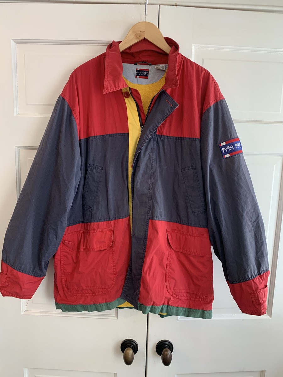 Bugle Boy Classics Men's Coach's Jacket Color Block Fleece