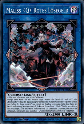 Maliss Q> Rotes Lösegeld CRBR-DE018 Super Rare Crossover Breakers Yugioh Karte