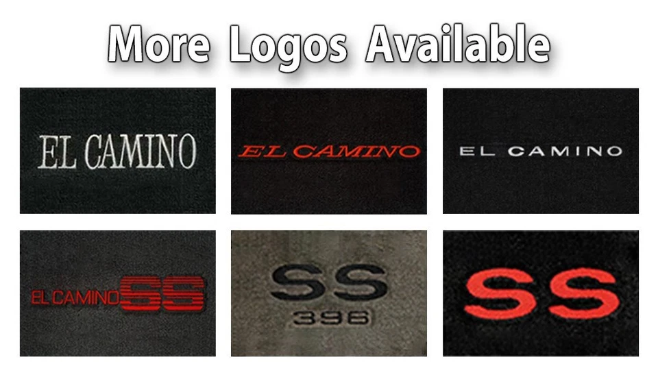 Alfombrillas clásicas Chevrolet El Camino 2 piezas - Elige color y logotipo Foto 3 de 4