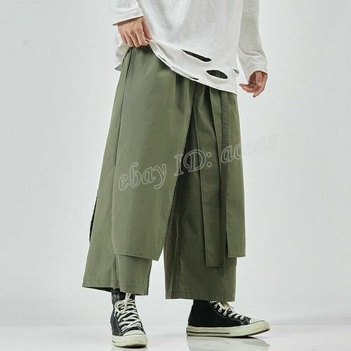 Japanese Fashion Mens Baggy Wide Leg 