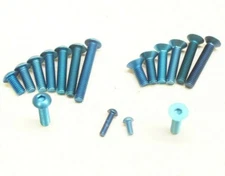 Premium M3 Blue Aluminum Screws for RC Car - 10pc Metric Button Head & Flat Head