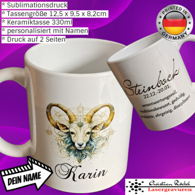 Personalisierte Sternzeichen Tasse mit Name Geschenk Geburtstag Astrologie