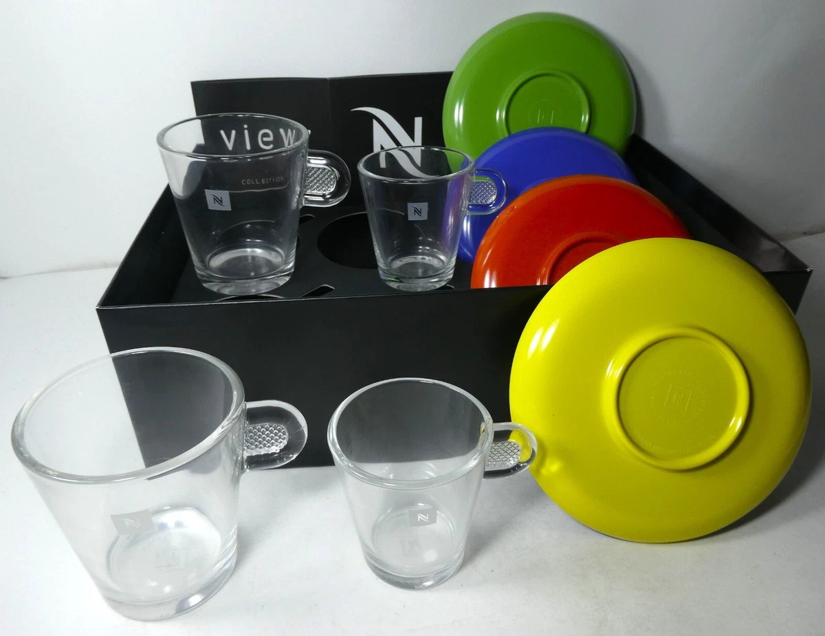 Nespresso Set Glass Collection Espresso Cups & Saucers,A & P Cahen  Design,New : Home & Kitchen 