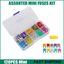 120pcs MINI Blade Fuse Assortment Auto Car Motorcycle SUV FUSES Set APM ATM UTV