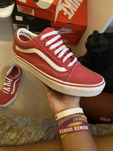 vans old skool pro red suede
