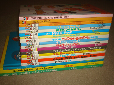 Bright and Early Beginner Books LOT Dr Seuss ABC Cat Grinch Arthur Disney HC Kid