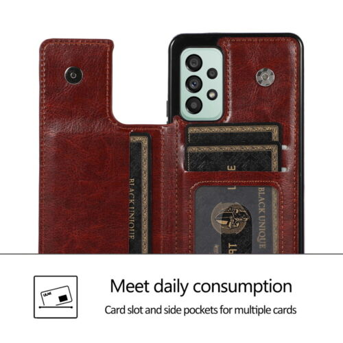 Leather Card Slot Wallet Case Cover Kickstand For Samsung Galaxy A13 A33 A53 A73 - Picture 3 of 81