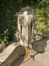Designer Paul Costello Dressage Long Tailored Linen Coat, Barley Coloured Uk 10