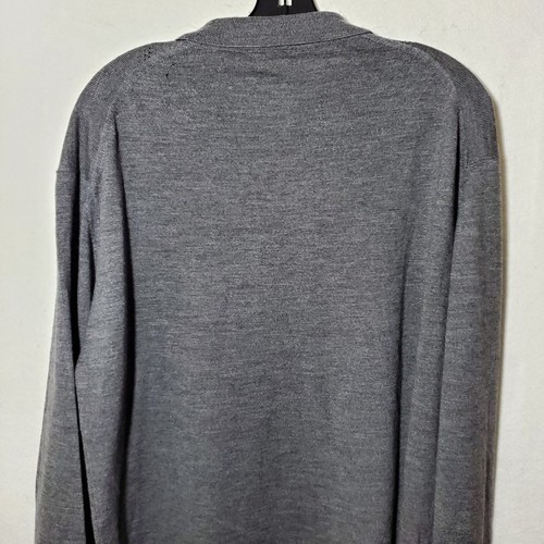 J. Ferrar Sweater Men’s Large Grey 100% Wool Collared Long Sleeve NWT - Picture 10 of 14