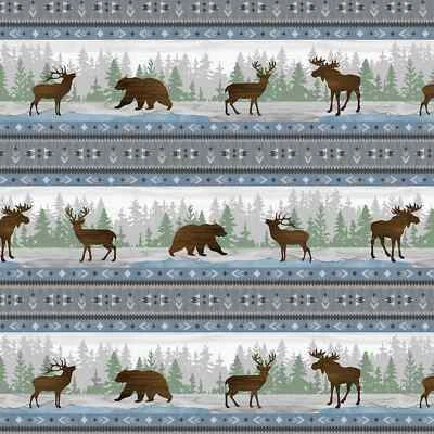 WILMINGTON PRINTS Timberland Trails 44" Wide Multi Repeating Stripe