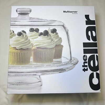 Macy's The Cellar Multifunctional Glass Server Cake Dome Chip n Dip Bowl Etc