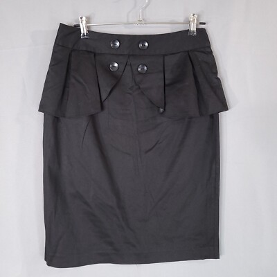 Chelsea & Theodore Women's Skirt Straight & Pencil Black Back Slit & Zip Size 10