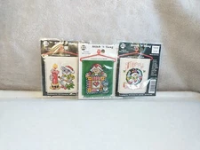 Stitch 'N Hang Lot Of 3 Vintage Needle Magic Inc. Counted Cross Stitch Kit