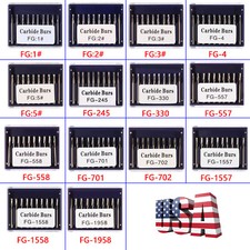 10pcs Dental FG 1.6mm Round Carbide Steel Burs for High Speed Handpiece OR
