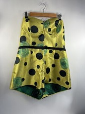 Asos Strapless Jumper Vibrant Yellow Black Polka Dot Sundress Womens Size 14