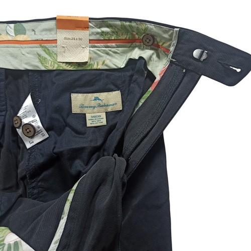 TOMMY BAHAMA Mens Trousers Pants 34x30 W34 L30 BLACK TWILL PLEATED FRONT NEW - Picture 4 of 11
