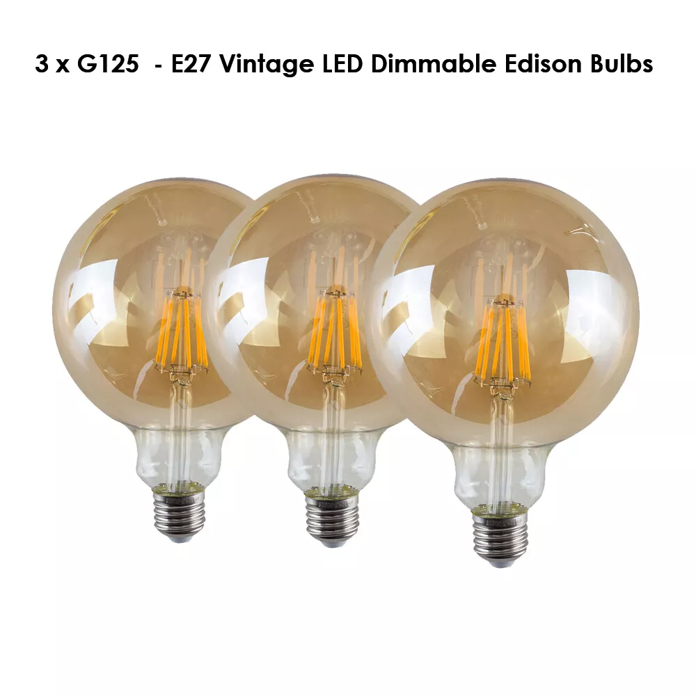 element mytologi nøgen Retro Vintage LED GLOBE 8W Edison Style Dimmable Filament Light Bulb G125  E27 UK 7425124221248 | eBay