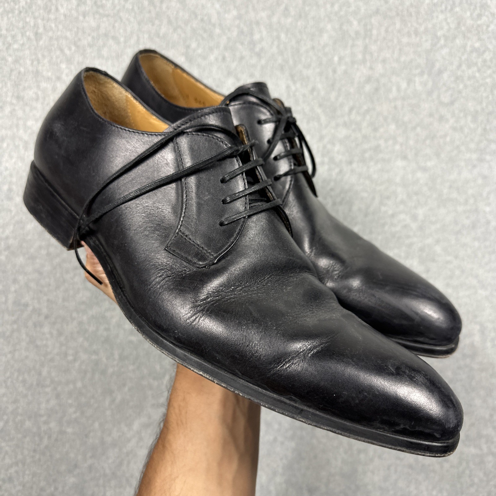 SAOLA Scarpe Thomas Bird Eu 43 US 10 Made In Italy Blucher Derby Nero Abito Oxford