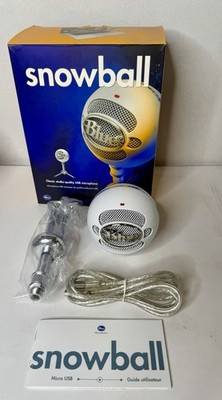 Blue Snowball Condenser USB - Microphone - White - Includes stand and cable