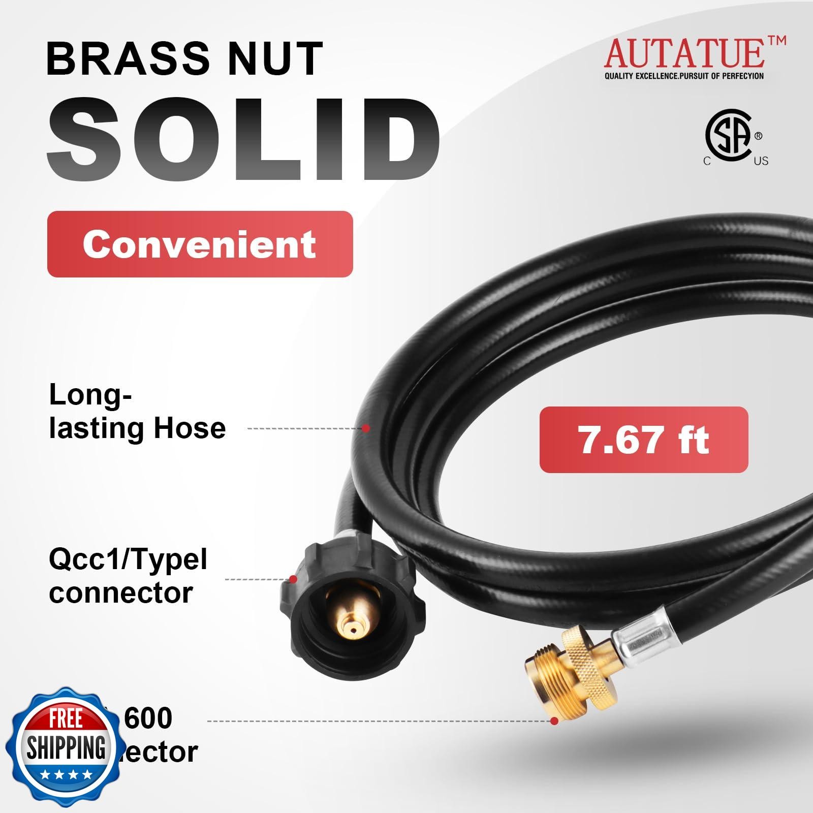 AUTATUE Propane Hose,4ft Propane Tank Hose 1/4 Rubber Propane Ada