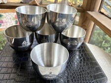Salisbury Pewter Jefferson Cups Kirk Stieff Set Of 6 Engraved Williamsburg USA