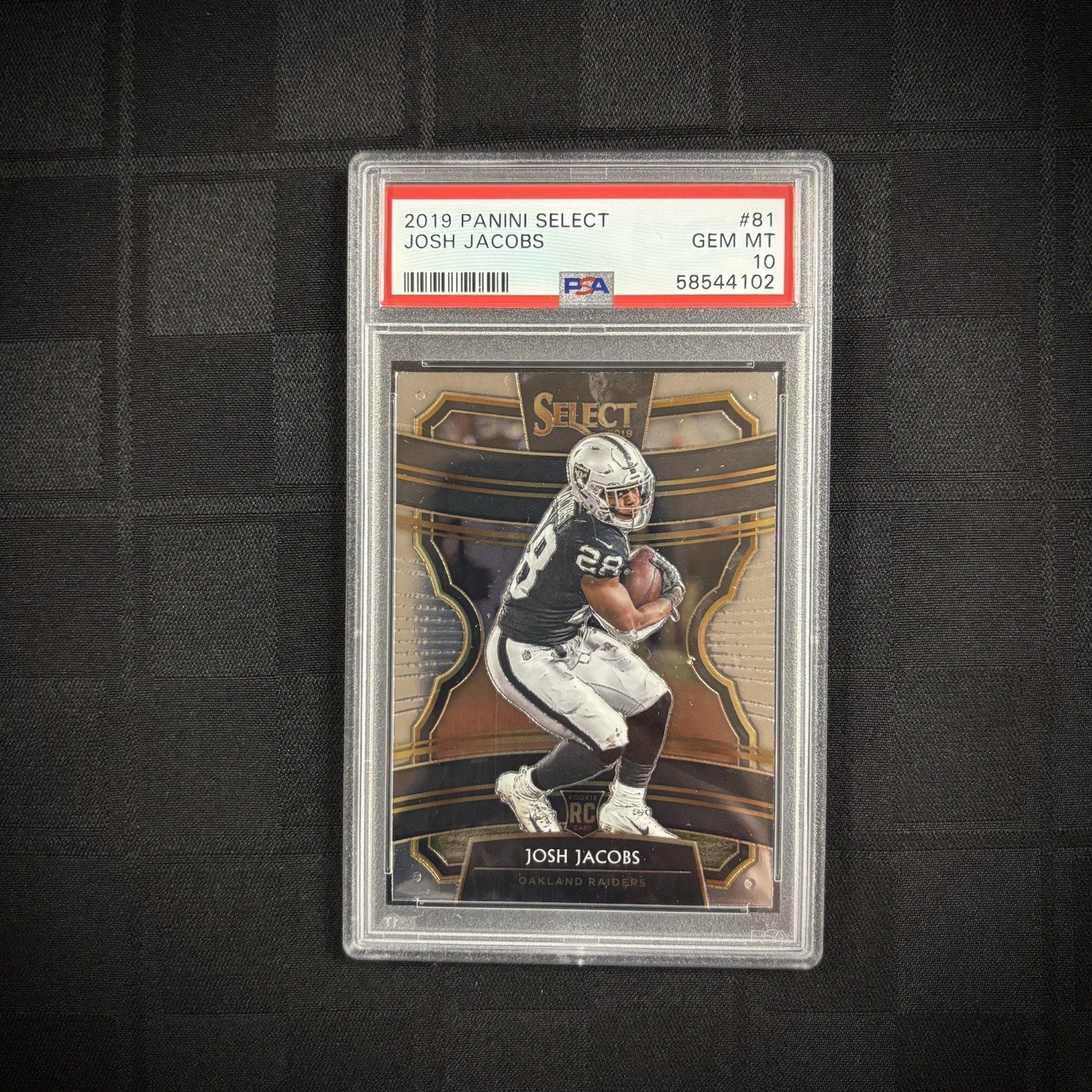 2019 Panini Select Football Josh Jacobs #81 Rookie Concourse PSA 10