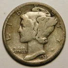 1925 S Mercury Dime 90% Silver G-VG  "Actual Coin Pictured - Not Cleaned"