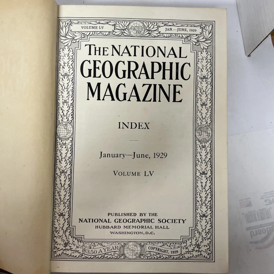 National Geographic Magazine Leather Bound Hardcover 2-Volume Set,1929 & 1930 - Image 4 of 4