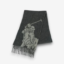 Vintage Polo Ralph Lauren Wool Scarf Classic Big Pony Winter Warmer Neck Scarves