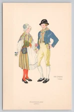 Aina Stenberg Masolle Angermanland Boy Gives Carnation Sweden Postcard