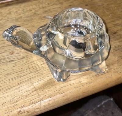 Crystal Clear Glass Sea Turtle Votive & Tealight Candle Holder
