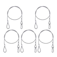 Lsqurel 5 Pack Stage Light Safety Cable Stainless Steel 5/64in 40in, Silver