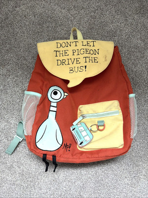 Mo Willems Pigeon Backpack Back Pack Bag School Drive Bus Keychain Orange Yellow