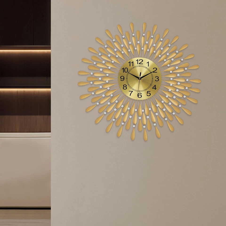 金色复古装饰挂钟 水滴形状 不滴 — 第 2/4 张图片