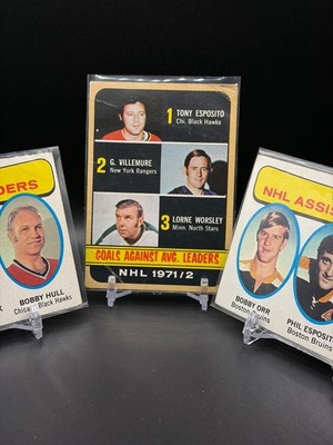 1970s Topps NHL Leaders Lot (3) Esposito Hull Bucyk Orr Vintage Hockey Cards