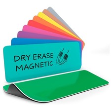 Scribbledo 10 Pack Dry Erase Magnetic Labels 3.1" x 1.2" Multi-colored