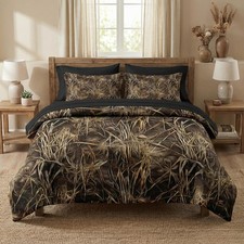 7 Pcs Comforter Set Full Size, Hunting Camo Bedding Set for Kids and Adults, ...