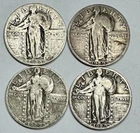 1928-S, 1929 and 1929-S Standing Liberty 25c Quarters Lot of 4
