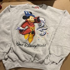 Vintage Disneyland Sweatshirt Mickey Mouse 25th Anniversary Large Gray