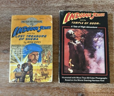 Vintage Indiana Jones Paperback Lot of 2 Temple of Doom, Lost Treasure of Sheeba