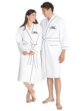 Bridal Mr And Mrs Waffle Knit Robe Set For Wedding Engagement Gifts