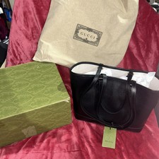 Gucci Black Leather Tote Small Bag