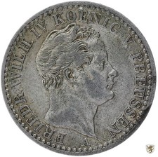 Brandenburg-Prussia 1/6 Thaler 1842 A Friedrich Wilhelm IV very nice