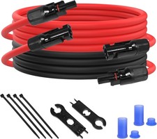 10FT 10AWG Solar Panel Extension Cable PV Wire Solar Connector Pair Black  Red