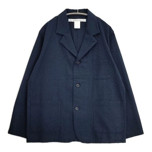 EEL Bakery Jacket COOLMAX E-24104 Size S Seersucker Navy 6-0924M∞ - product listing photo