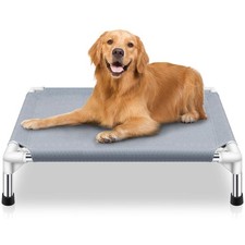 Elevated Cooling Outdoor Dog Bed Cot for Medium Dogs Portable NoSlip Feet