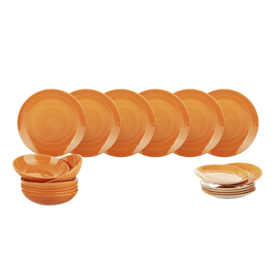 KASANOVA Servizio 18 piatti colorati arancioni in stoneware arancione Tavola - Immagine 4 di 4